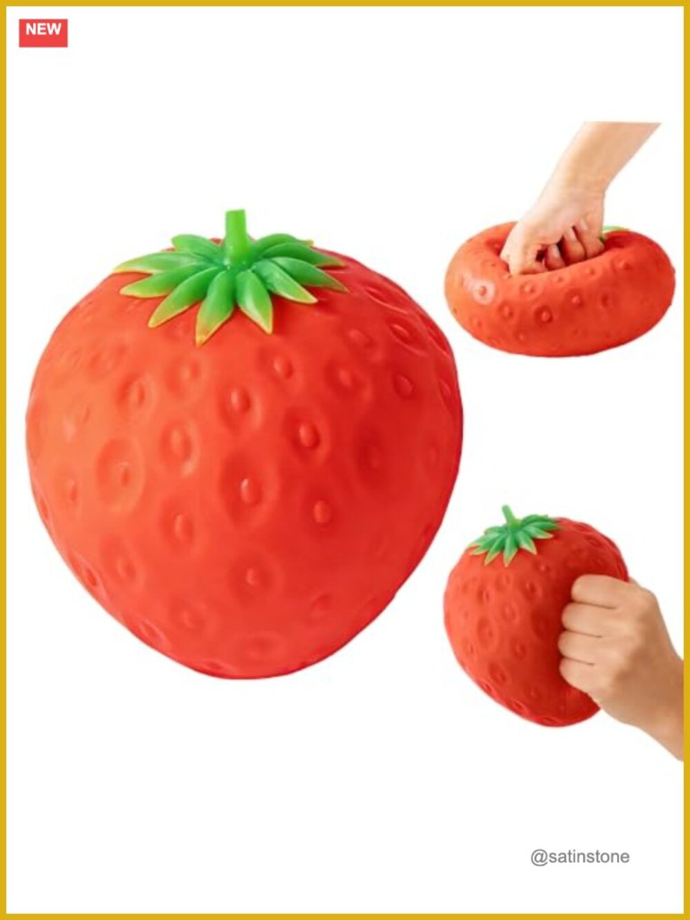 Jumbo Strawberry Squishy Toy 6 Inch Slow Rising Sensory Fidget Stress Relief